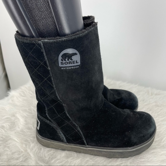 Sorel Glacy‎ Suede Boot Black Women's Size 5 NL1975 - Picture 3 of 8